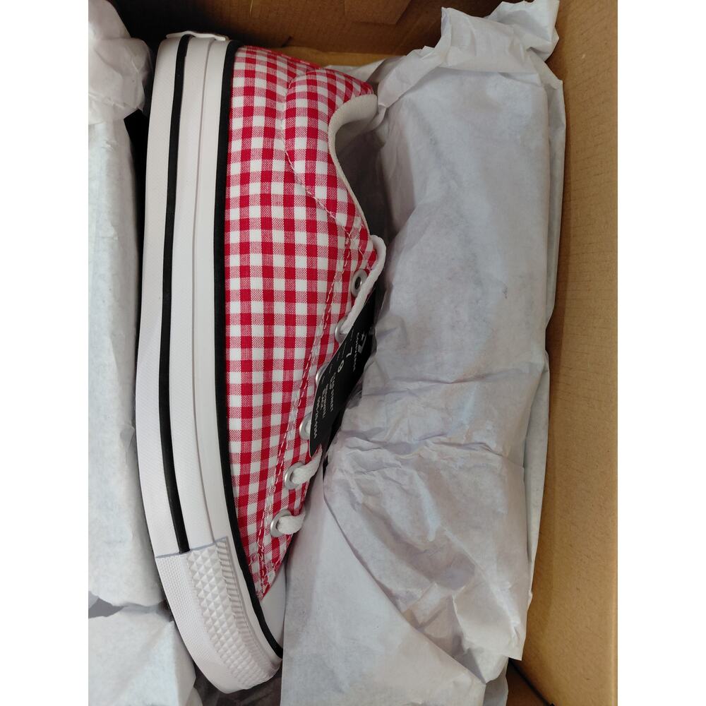 Converse CTAS Street Oxfords Low Tops Gingham Size 9 Red White NWT - Picture 9 of 10